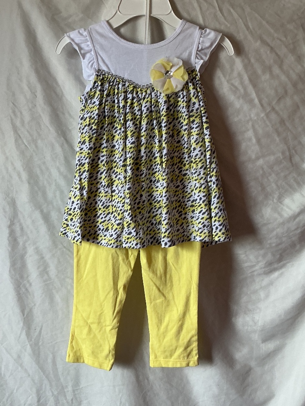 NEW Kids Headquarters Girls 2-Piece Tunic Top & Yellow Leggings Set Size 6